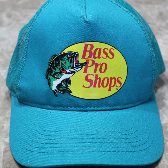 Bass Pro Shops Hat Unisex One Size Adjustable Teal Mesh Fishing Cap - Picture 2 of 9
